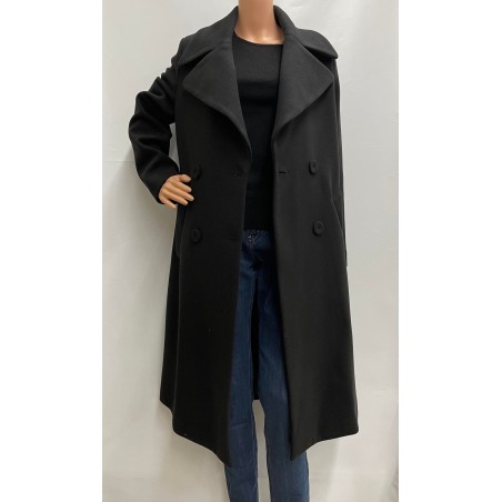 Manteau long femme noir n350
