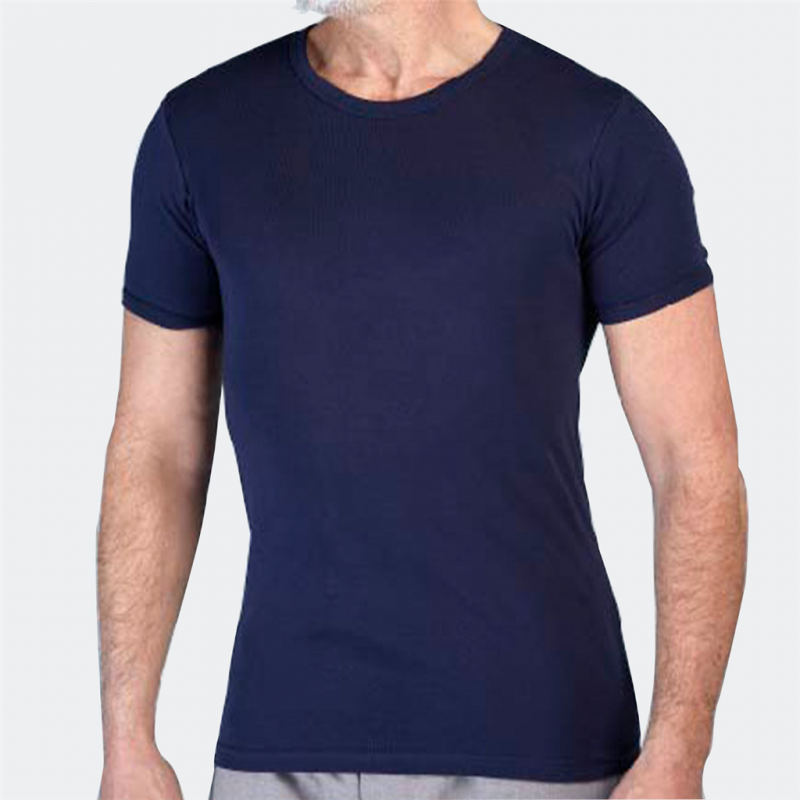 Lot de 2 t-shirts unis col rond manches courtes homme Man's World - Gris  Anthracite - Bleu